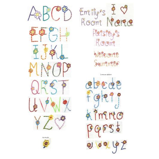 Daisy Doodle Alphabet | Machine Embroidery Designs by JuJu