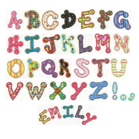 Dotty Applique Alphabet Machine Embroidery Designs by JuJu 