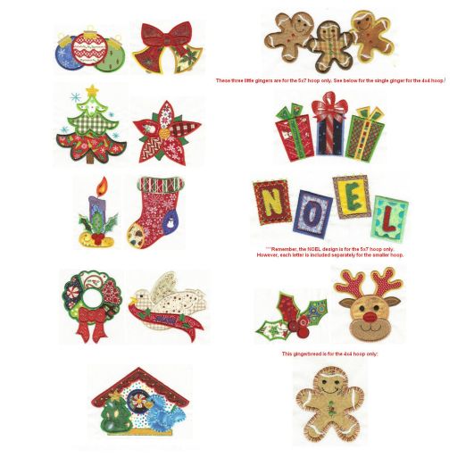 Christmas Patchwork Applique Machine Embroidery Designs by JuJu 