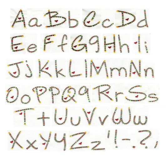 Heartstrings Alphabet Machine Embroidery Designs by JuJu