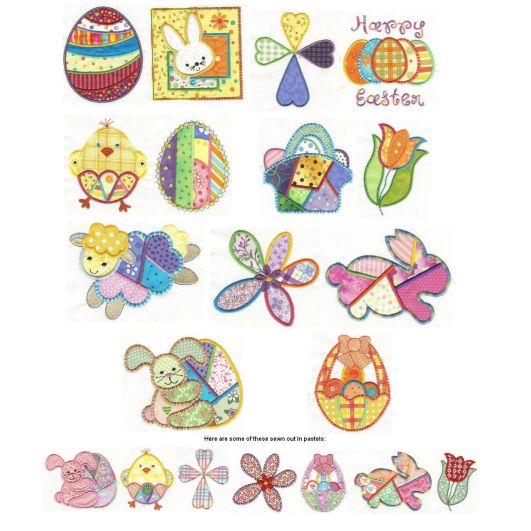 Easter Patchwork Applique Machine Embroidery Designs by JuJu 