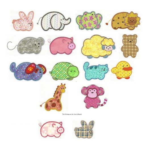 Simply Sweet Animals Applique Machine Embroidery Designs by JuJu 