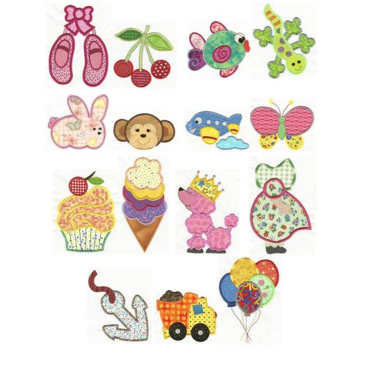 Jumbo Applique Sampler 1 Machine Embroidery Designs by JuJu 
