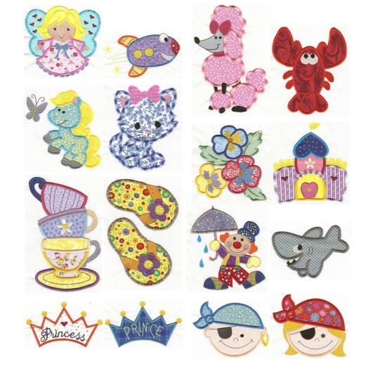 Jumbo Applique Sampler Set 2 Machine Embroidery Designs by JuJu 