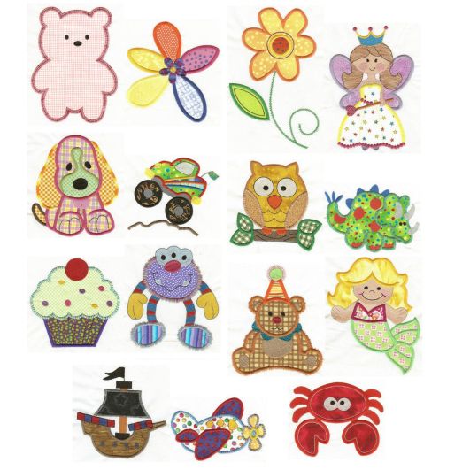 Jumbo Applique Sampler Set 3 Machine Embroidery Designs by JuJu 