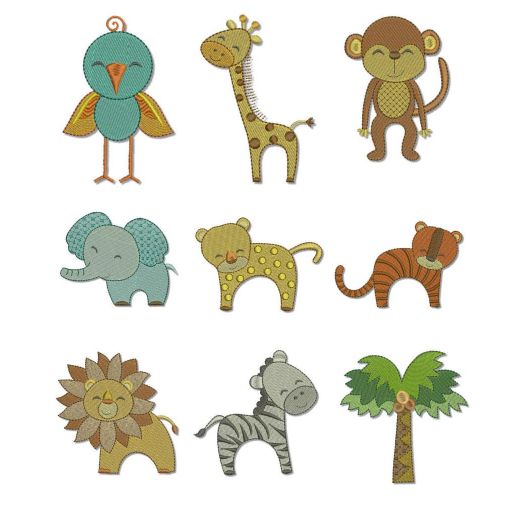 Its a Jungle Out There Machine Embroidery Designs by JuJu