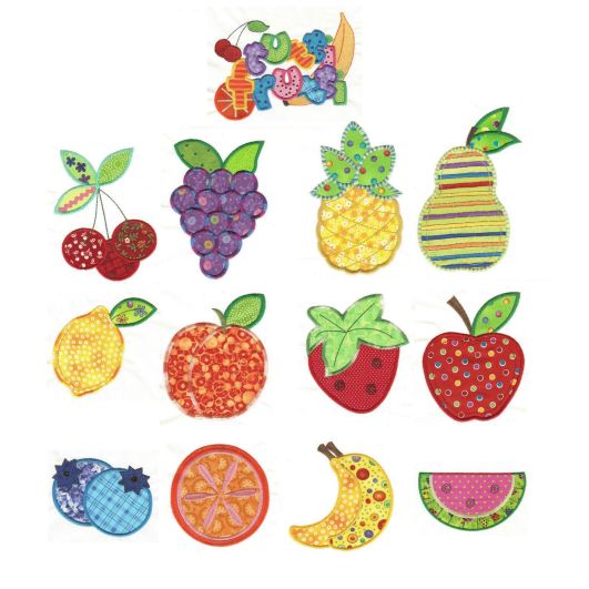 Tutti Frutti Applique Machine Embroidery Designs by JuJu 