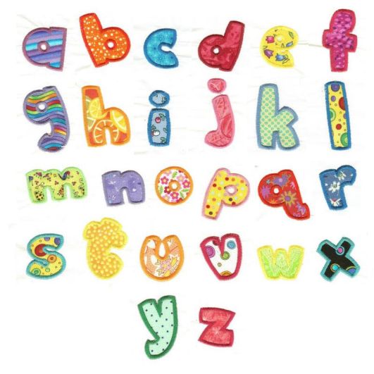 Tutti Frutti Alphabet Applique Machine Embroidery Designs by JuJu 