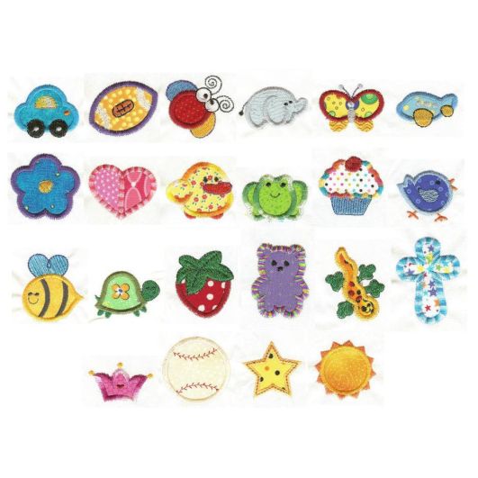 Itty Bitty Applique Machine Embroidery Designs by JuJu 