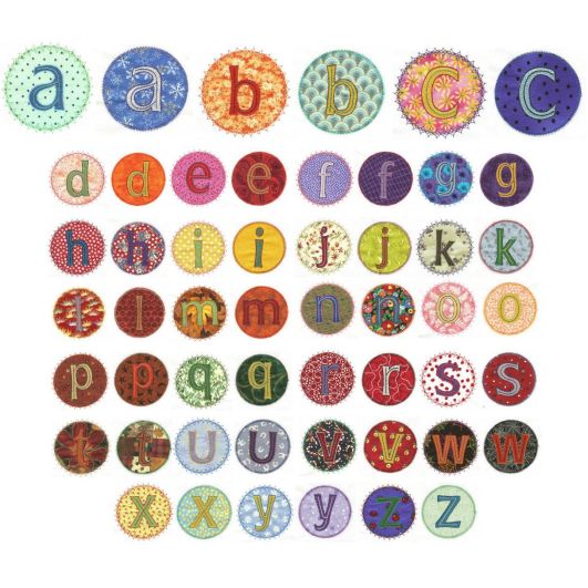 Alphabet Patches Applique Machine Embroidery Designs by JuJu 