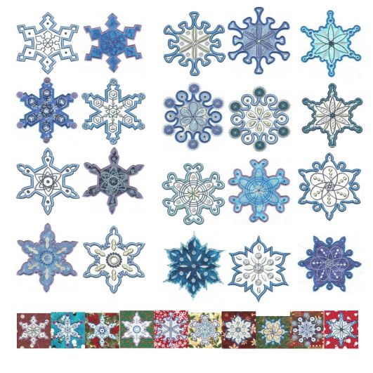 Simply Snowflakes Applique Machine Embroidery Designs by JuJu 