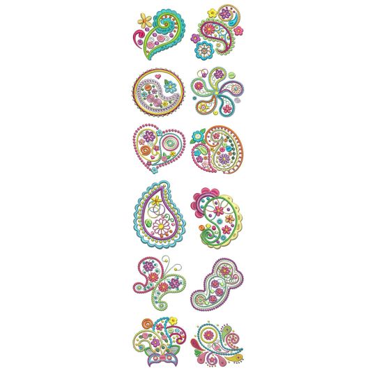Crazy for Paisley 5x7 Machine Embroidery Designs by JuJu