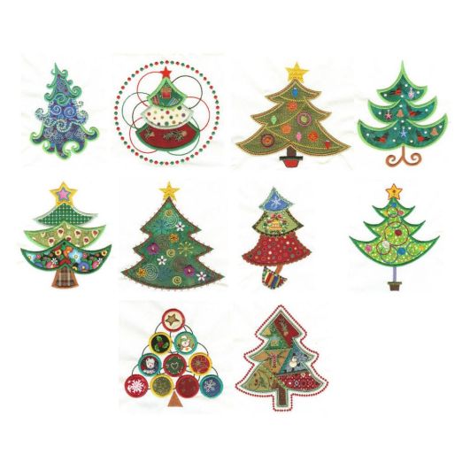 O Christmas Tree Applique Machine Embroidery Designs by JuJu 