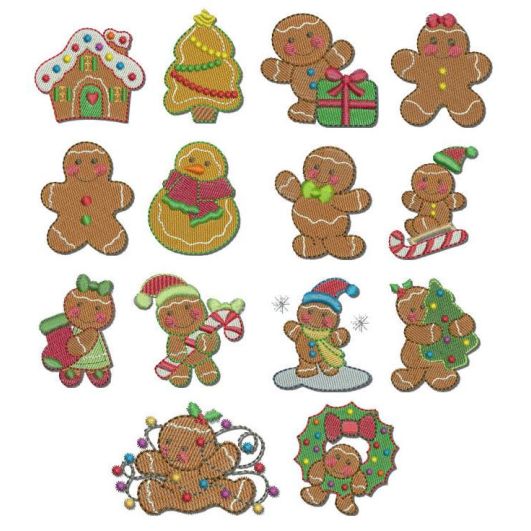 Itty Bitty Gingers Machine Embroidery Designs by JuJu