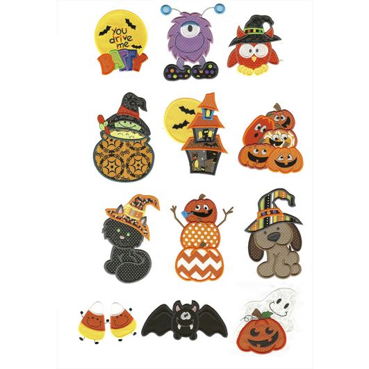 Too Cute To Spook Halloween Applique Machine Embroidery Designs by JuJu 