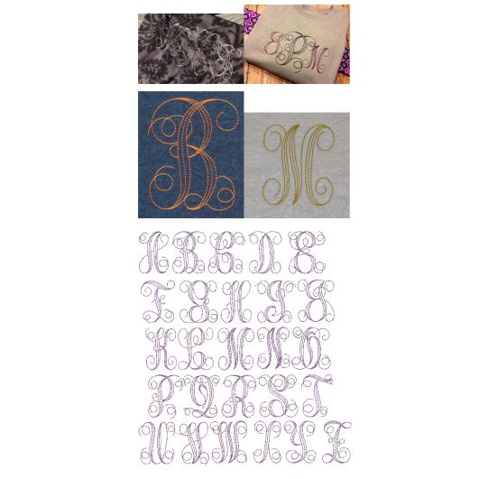 Embroidery Bean Stitch Interlaced Monogram Machine Embroidery Designs by JuJu