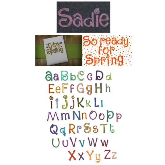 Sadie Embroidery Alphabet Machine Embroidery Designs by JuJu