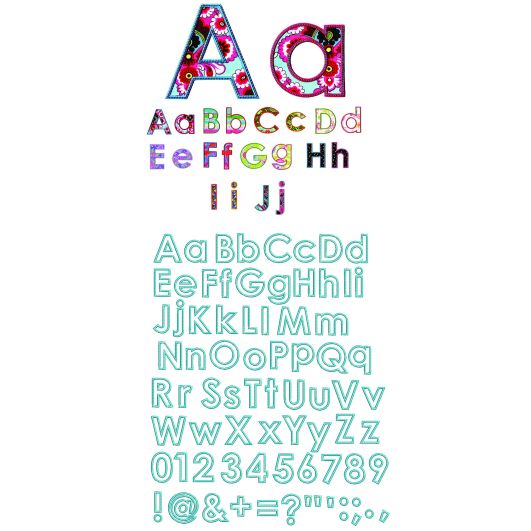 Simply Sweet Block Font Applique Machine Embroidery Designs by JuJu 