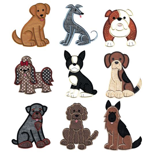Top Dog Applique Set 2 Machine Embroidery Designs by JuJu