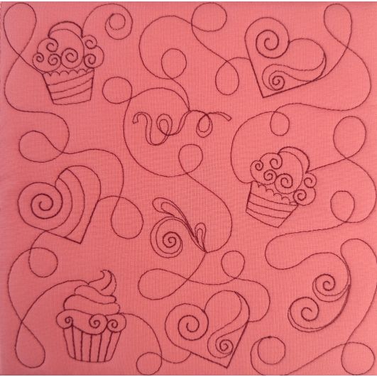 Cupcakes Heart Quilting Backdrops Design | Machine Embroidery Designs by JuJu
