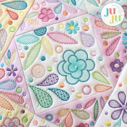 In The Hoop Floral Filled Wall Hanging Project