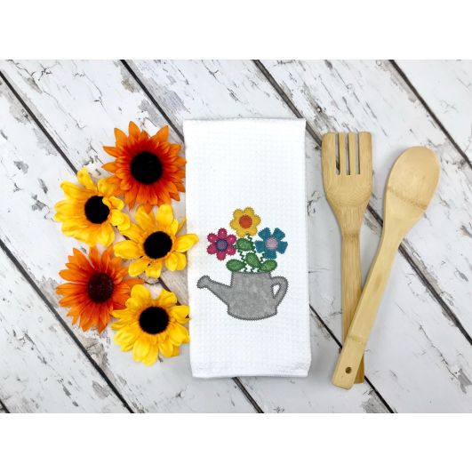 Watering Can Applique | Machine Embroidery Designs by JuJu