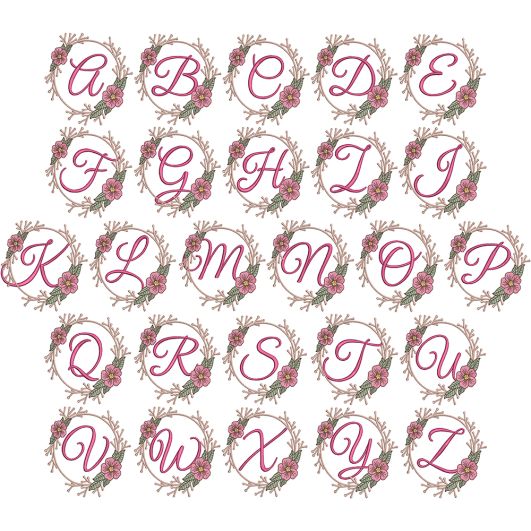 Adelaide Monogram Digital Embroidery Machine Designs by JuJu