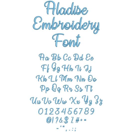 Aladise Embroidery Font | Machine Embroidery Designs by JuJu