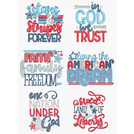 American Dream Word Art Machine Embroidery Designs By JuJu

