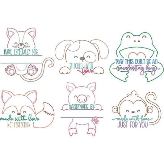 Animal Quilt Tags | Machine Embroidery Designs by JuJu