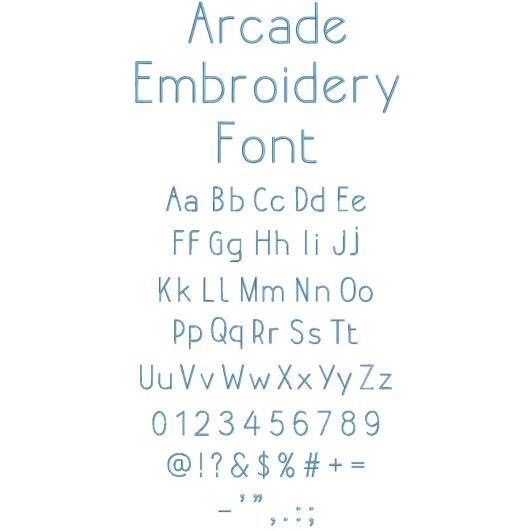 Arcade Embroidery Font | Machine Embroidery Designs by JuJu