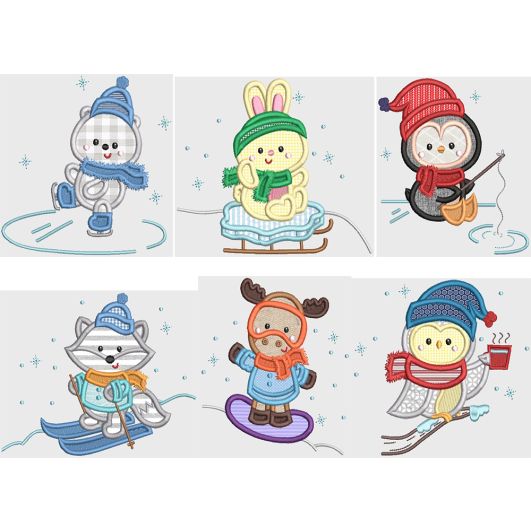 Arctic Friends Applique Machine Embroidery Designs by JuJu
