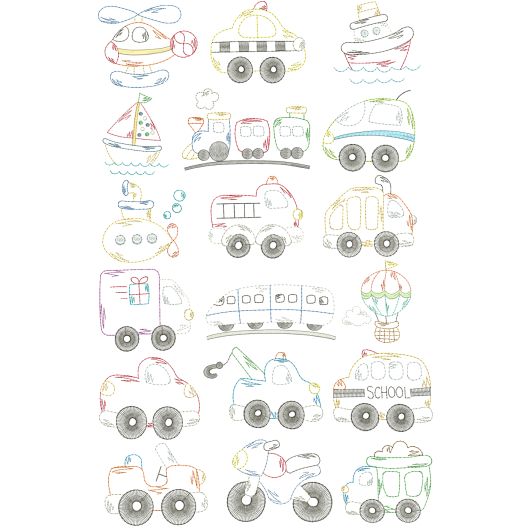 Around Town Vintage Stitch Machine Embroidery Designs by JuJu