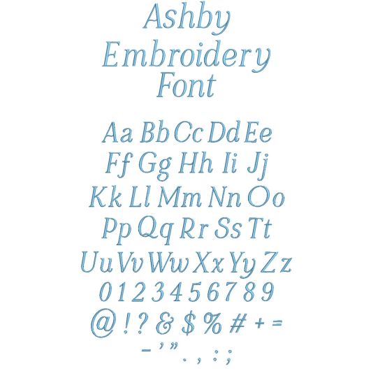 Ashby Embroidery Font | Machine Embroidery Designs by JuJu