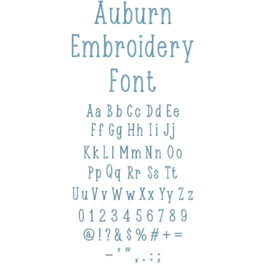 Auburn Embroidery Font | Machine Embroidery Designs by JuJu