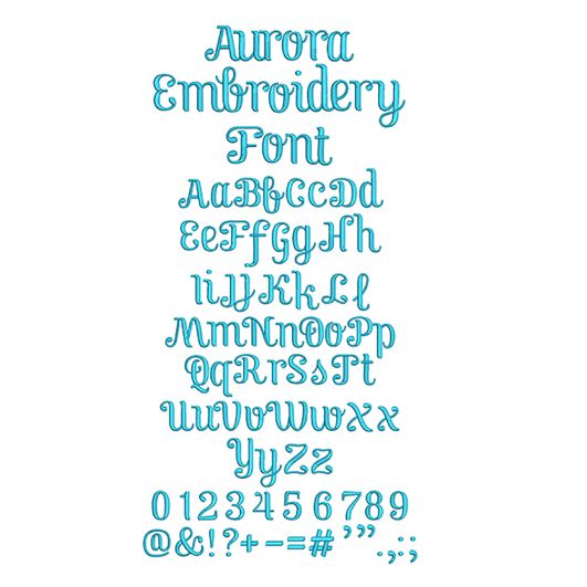 Aurora Embroidery Font | Machine Embroidery Designs by JuJu