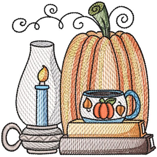Autumn Pumpkin Lantern Embroidery Design | Designs by JuJu