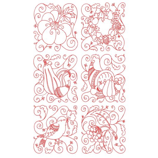 Autumn Quilt Blocks 1 Machine Embroidery Designs by JuJu