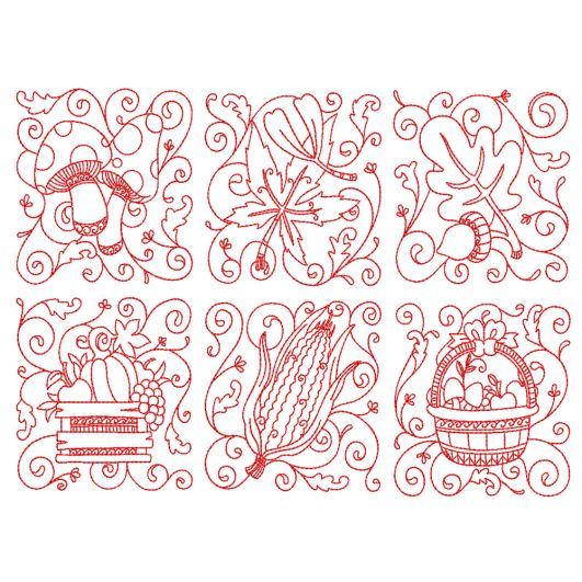 Autumn Quilt Blocks 2 Machine Embroidery Designs by JuJu