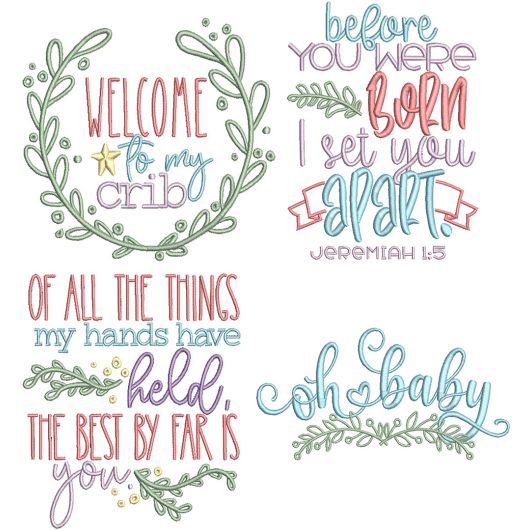 Baby Blessings 12 | Machine Embroidery Designs by JuJu