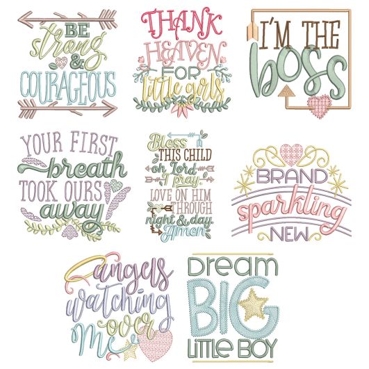 Baby Blessings 1 Machine Embroidery Designs by JuJu

