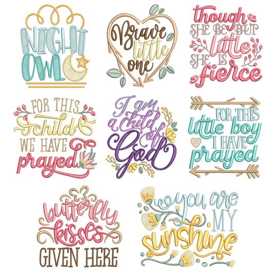 Baby Blessings 2 Machine Embroidery Designs by JuJu
