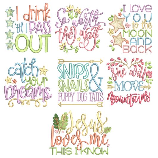 Baby Blessings 7 Machine Embroidery Designs by JuJu
