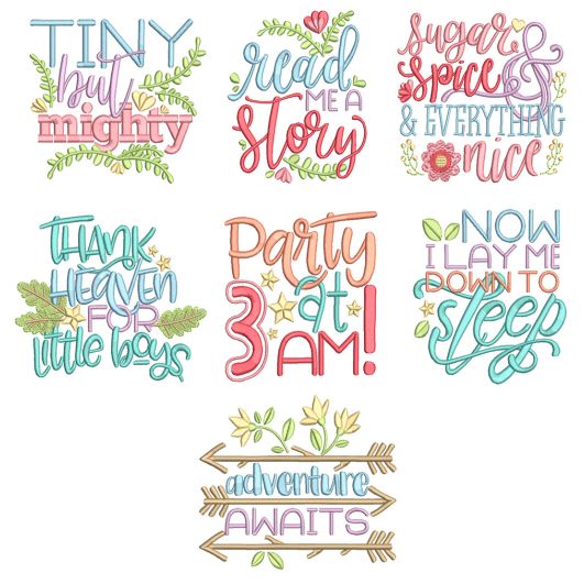 Baby Blessings 8 Machine Embroidery Designs by JuJu