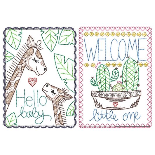                                  Baby Greeting Cards 4 | Machine Embroidery Designs by JuJu
                            