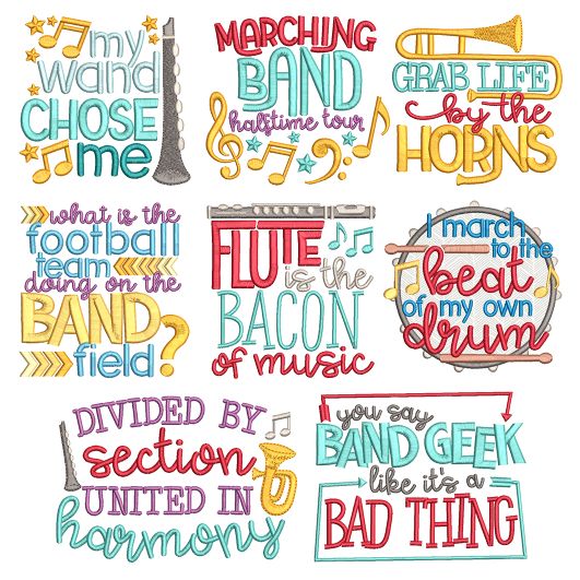 Band Word Art Machine Embroidery Designs By JuJu
