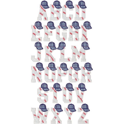 Baseball Hat Alphabet | Machine Embroidery Designs by JuJu