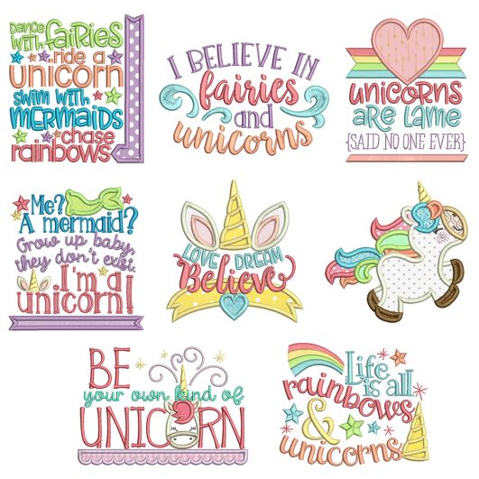 Be A Unicorn Machine Embroidery Designs By JuJu
