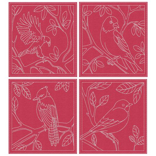 Beautiful Birds Quilt Blocks 2 | Machine Embroidery Designs by JuJu