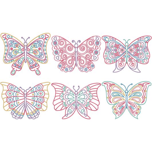 Beautiful Butterflies Machine Embroidery Designs by JuJu
